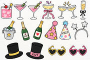 Happy New Year 2027 Clipart Party, a Seasonal Illustration by SugarCloudStudioArt (Thumbnail 5 of 6)