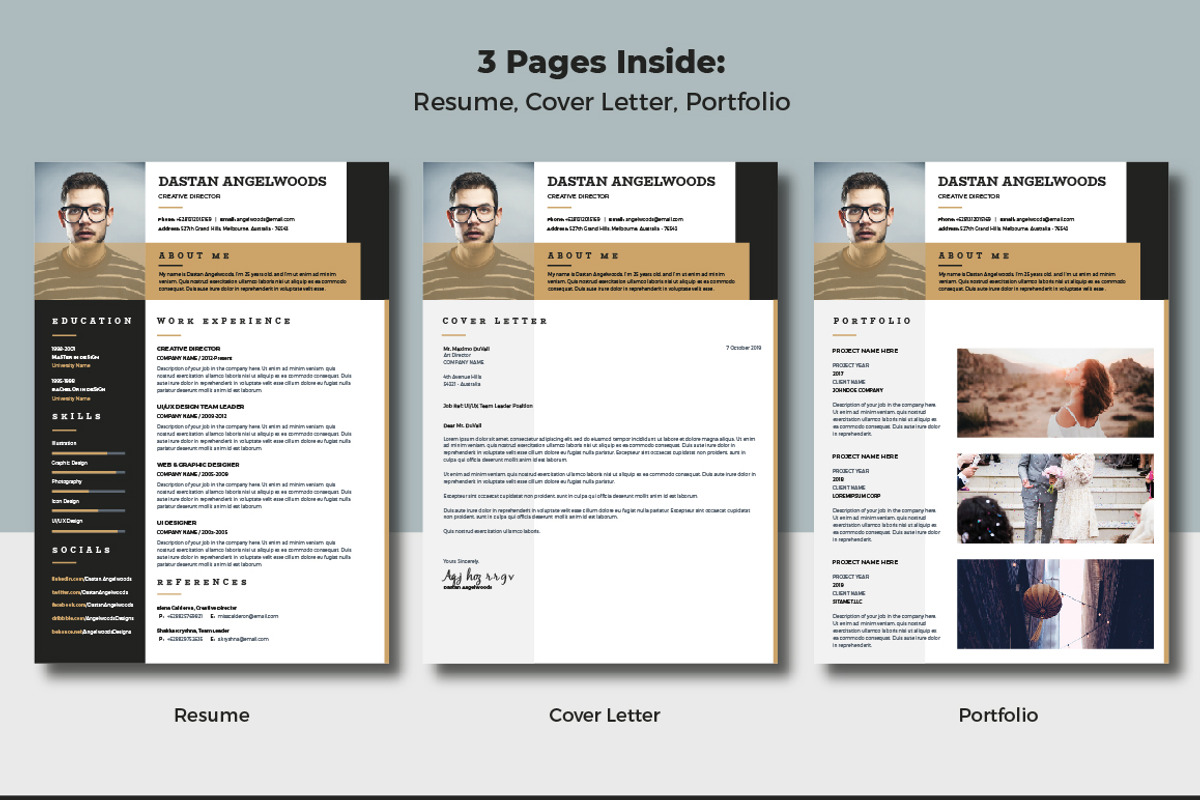 Dastan Angelwoods Resume (3 Pages), a Resume Template by Marco Zenki (Photo 2 of 5)