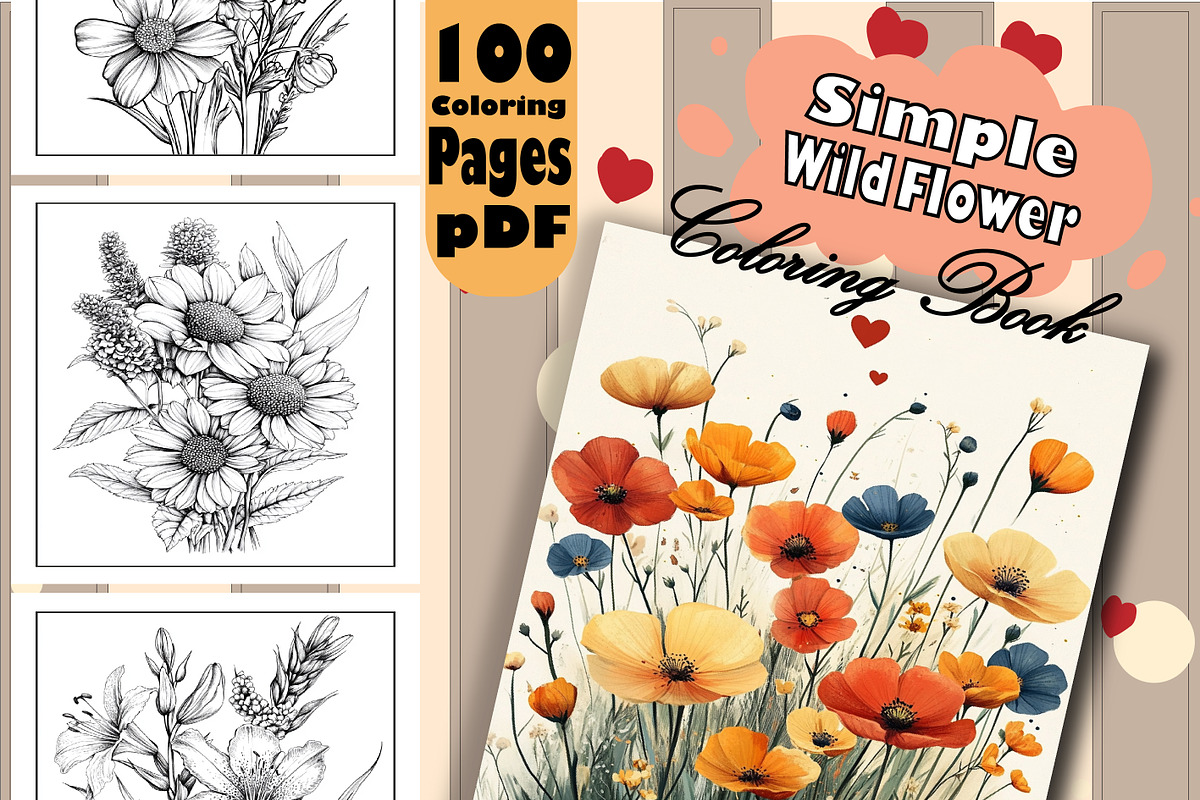 Wildflower Coloring Book for Adults, an Animal Illustration by Design Home (Photo 1 of 4)