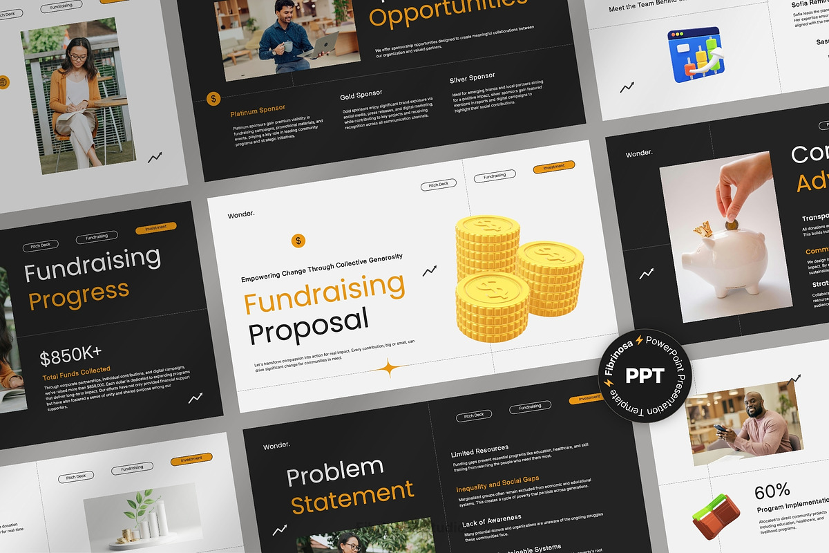 3D Animated Fundraising Pitch Deck, a Presentation Template by FIBRINOSÄ (Photo 1 of 6)