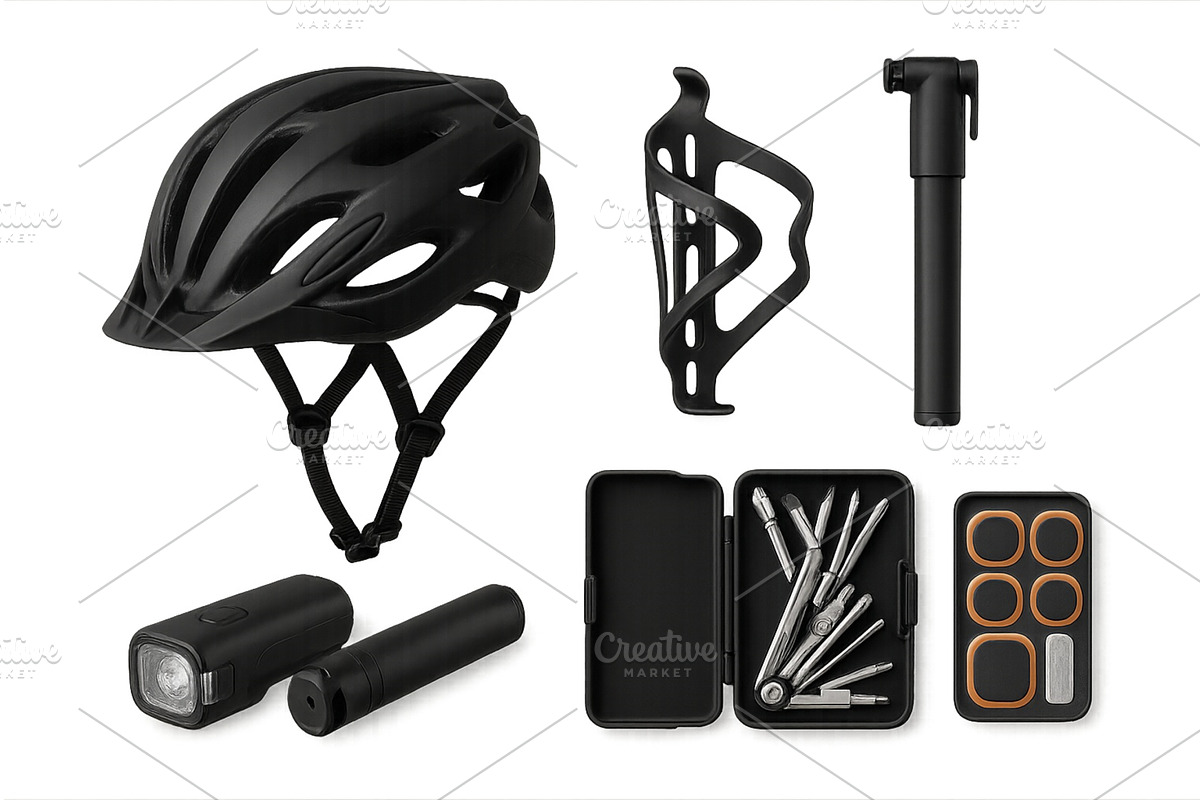 Essential cycling gear for safety, an Illustration by ZinetroN