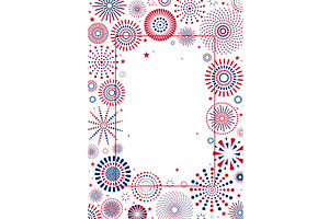 Fourth of July blue, red fireworks