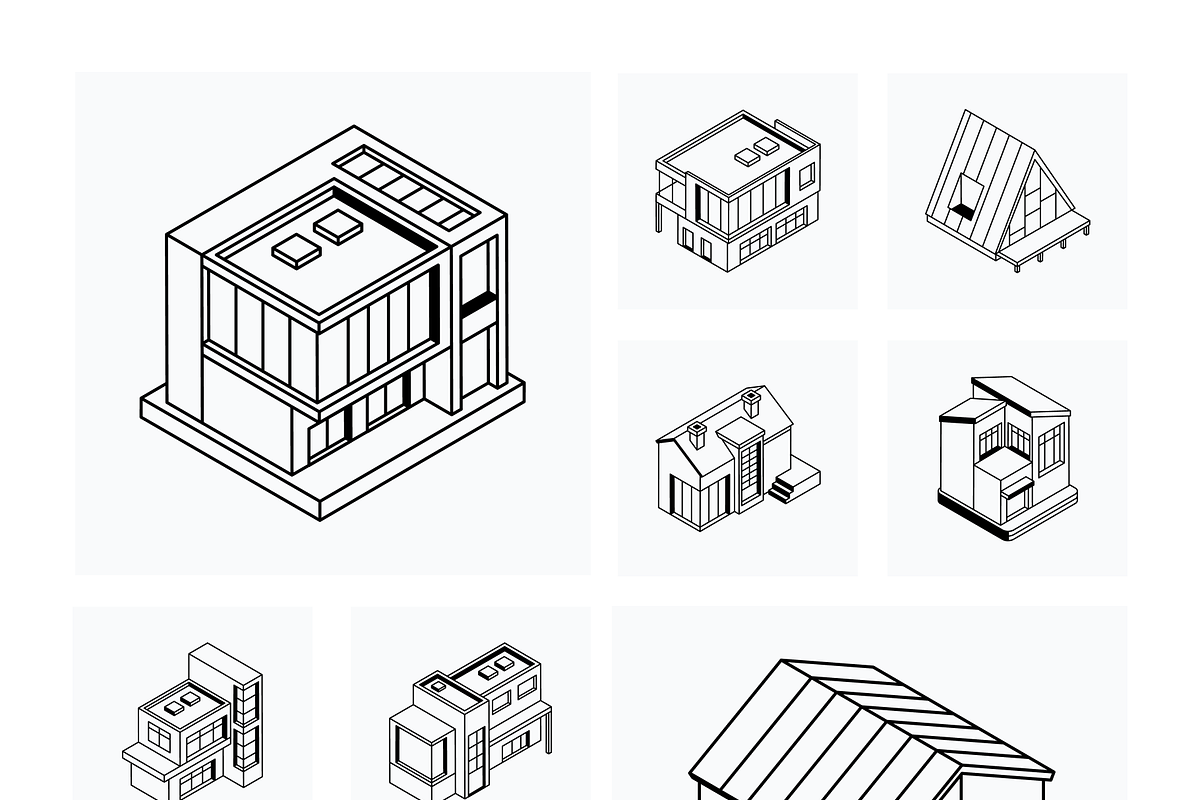 House Isometric Icons, a Duotone Icon by Vectors Market (Photo 11 of 12)
