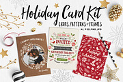 Retro Holiday Card Kit with Bonuses, a Templates & Theme by Mxtama (Thumbnail 1 of 4)