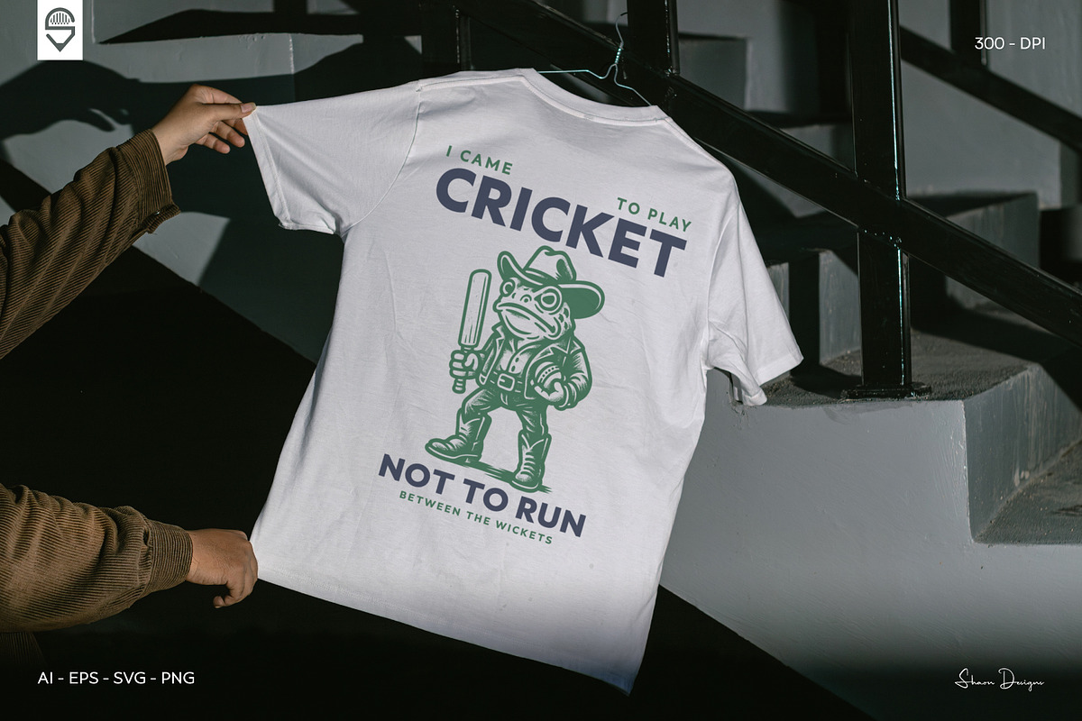 Funny Cowboy Frog Playing Cricket, a Sport Illustration by shaondesigns (Photo 4 of 6)