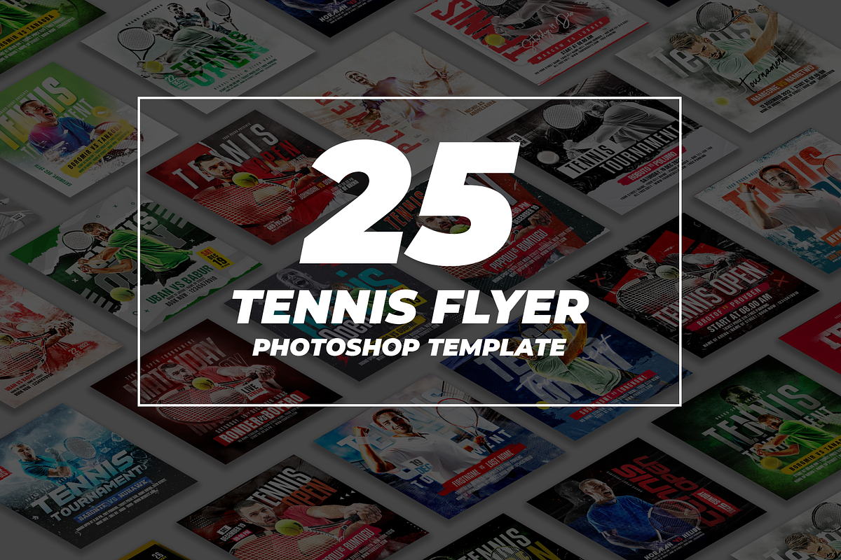 25 Tennis Flyer Template Bundle, a Flyer Template by NanoAgency (Photo 1 of 2)