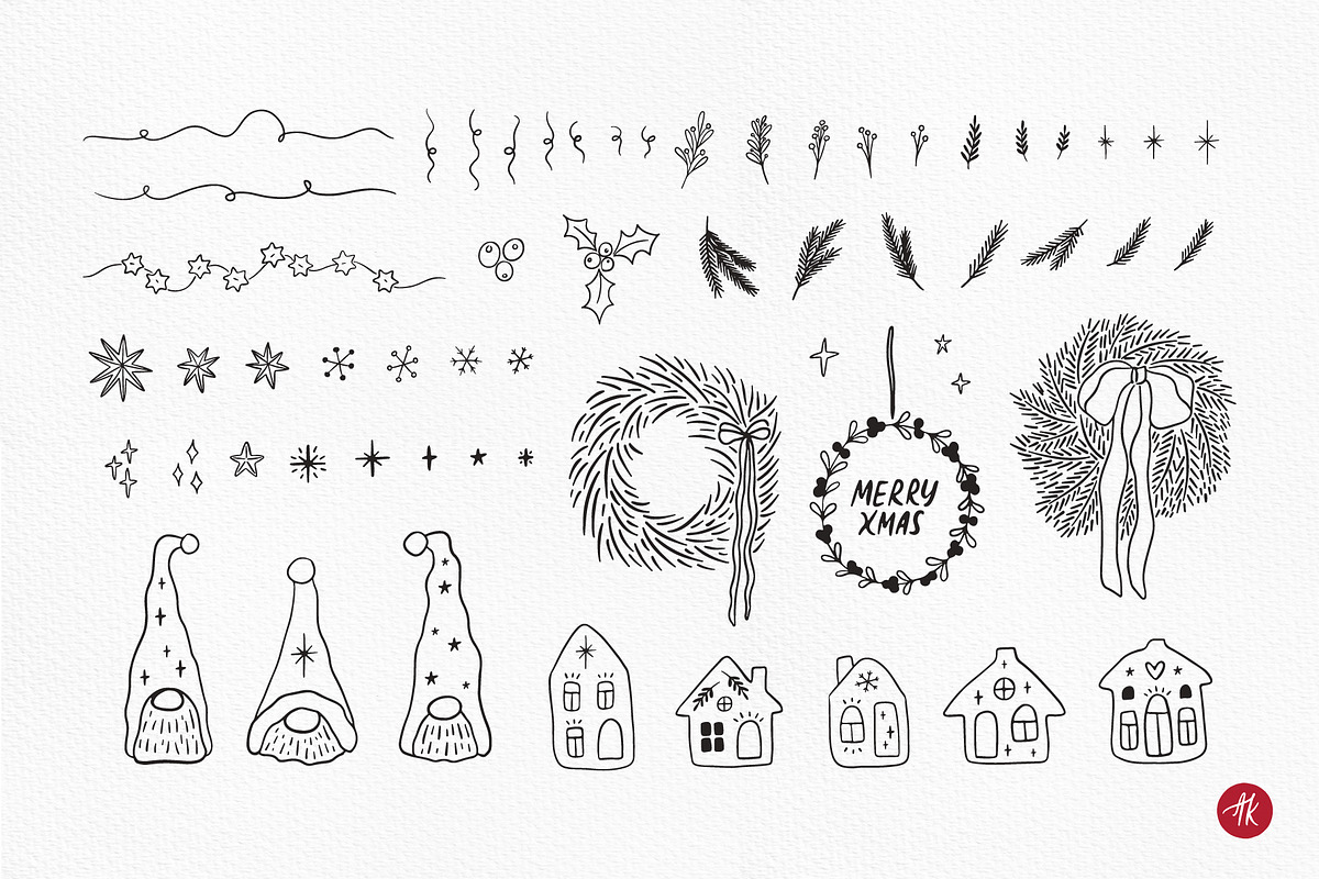 Christmas Hand Drawn Doodles Set, an Object Graphic by Alena Koval (Photo 6 of 18)