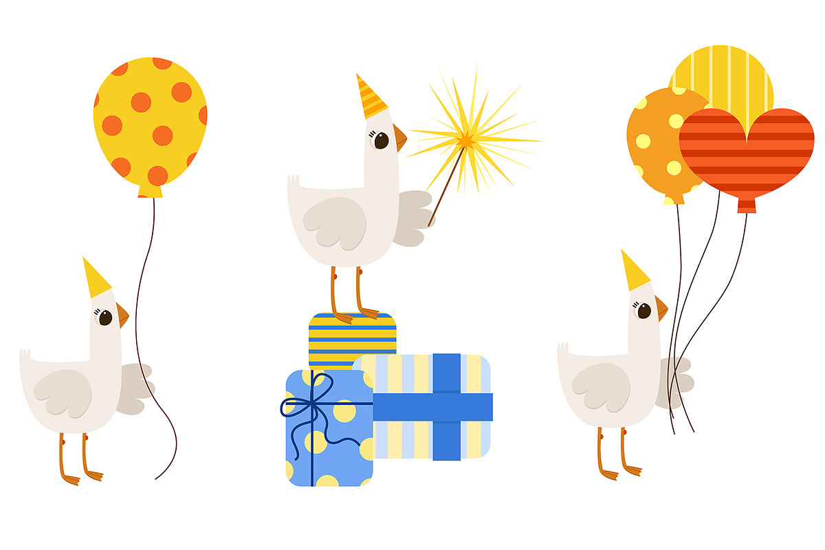 Party Animal Geese: Fun Celebration, an Animal Illustration by the_myro (Photo 2 of 5)