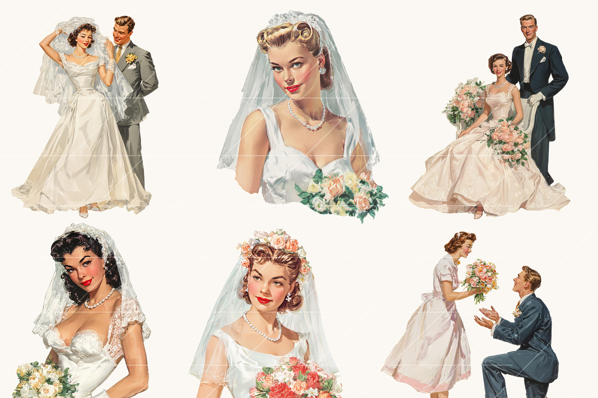 Vintage Wedding Bride and Grooms, a Person Illustration by Design Scotch (Photo 8 of 9)