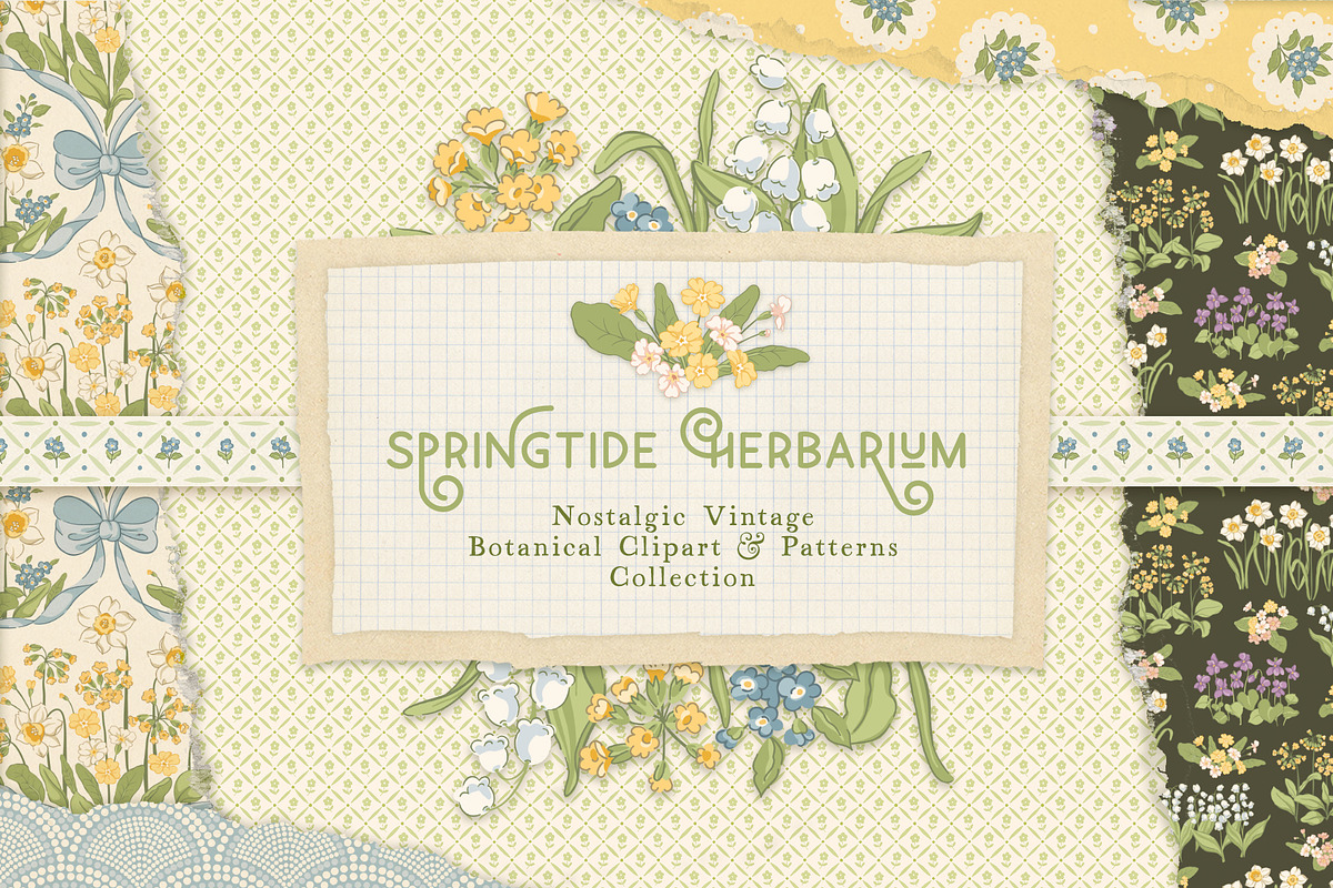 Vintage Spring Floral Patterns, a Pattern Graphic by PATTERNS etc. (Photo 1 of 19)