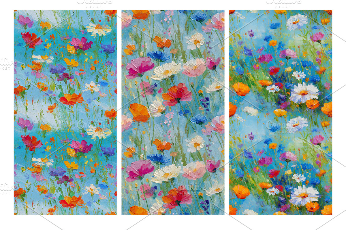 Wildflowers Artistic Patterns Set, a Pattern Graphic by LoveDesignShop (Photo 2 of 6)