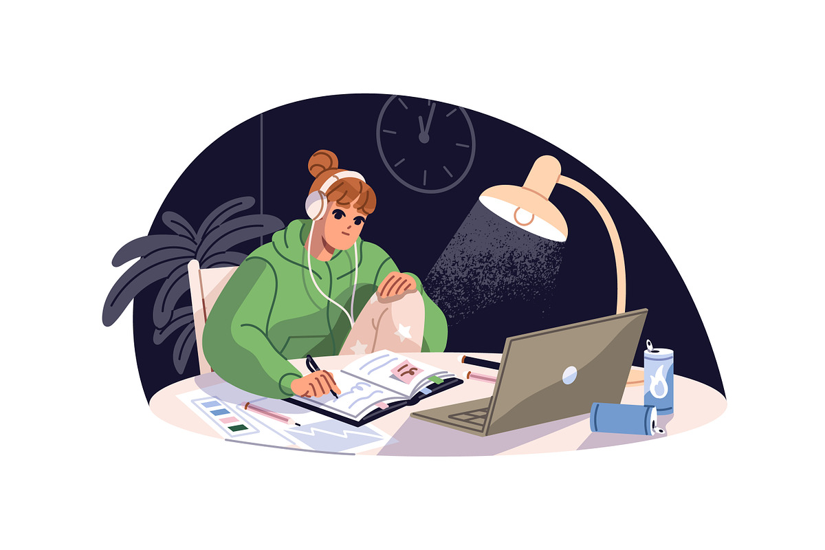 Students' life in university set, an Education Illustration by PaperTrident (Photo 7 of 9)