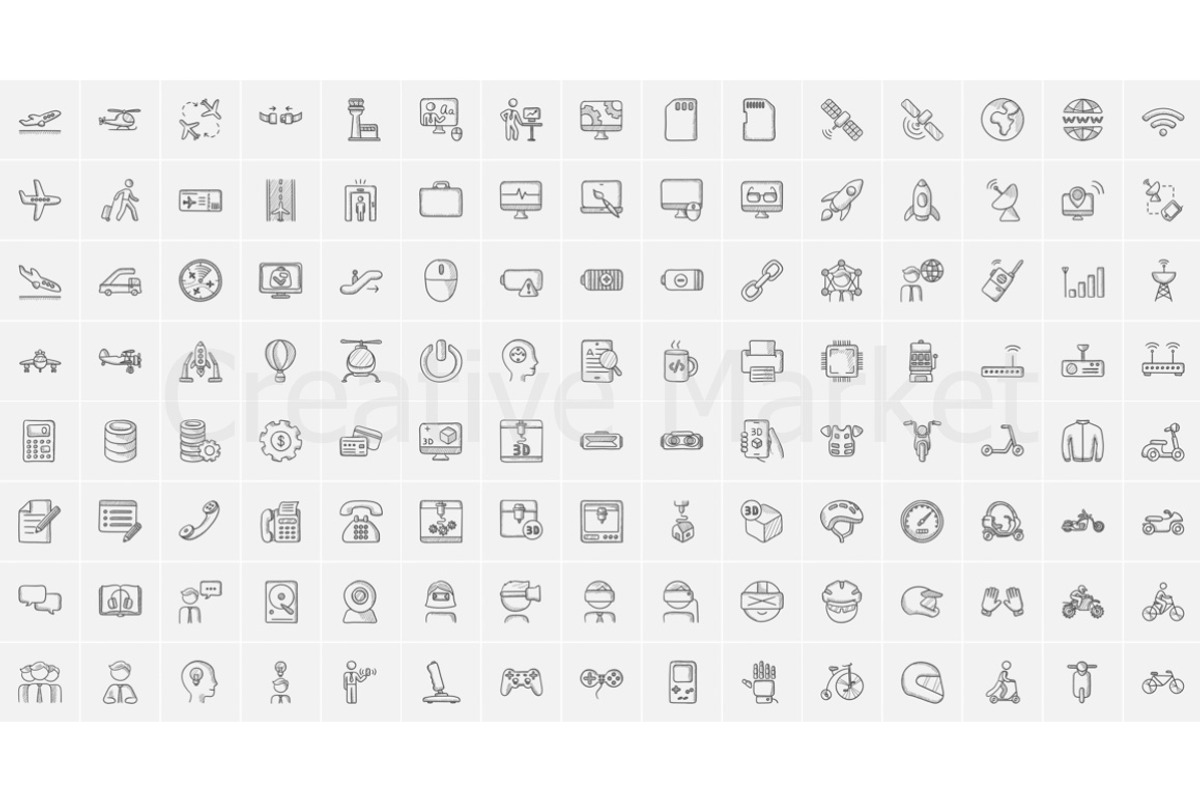 2200 vector sketch icons mega pack, an Outline Icon by Visual Generation (Photo 18 of 21)