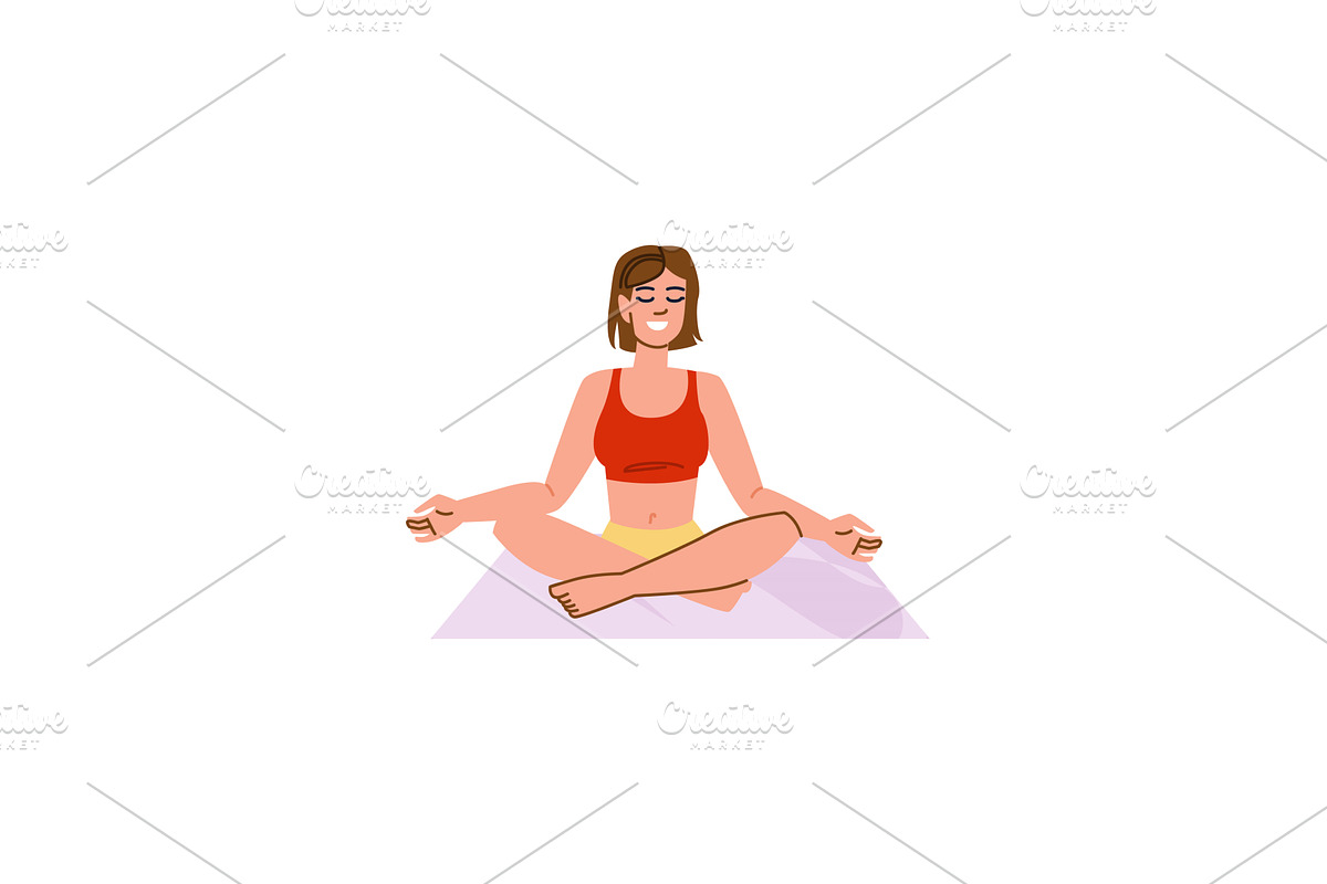 Young woman practicing yoga and, an Object Illustration by pikepicture