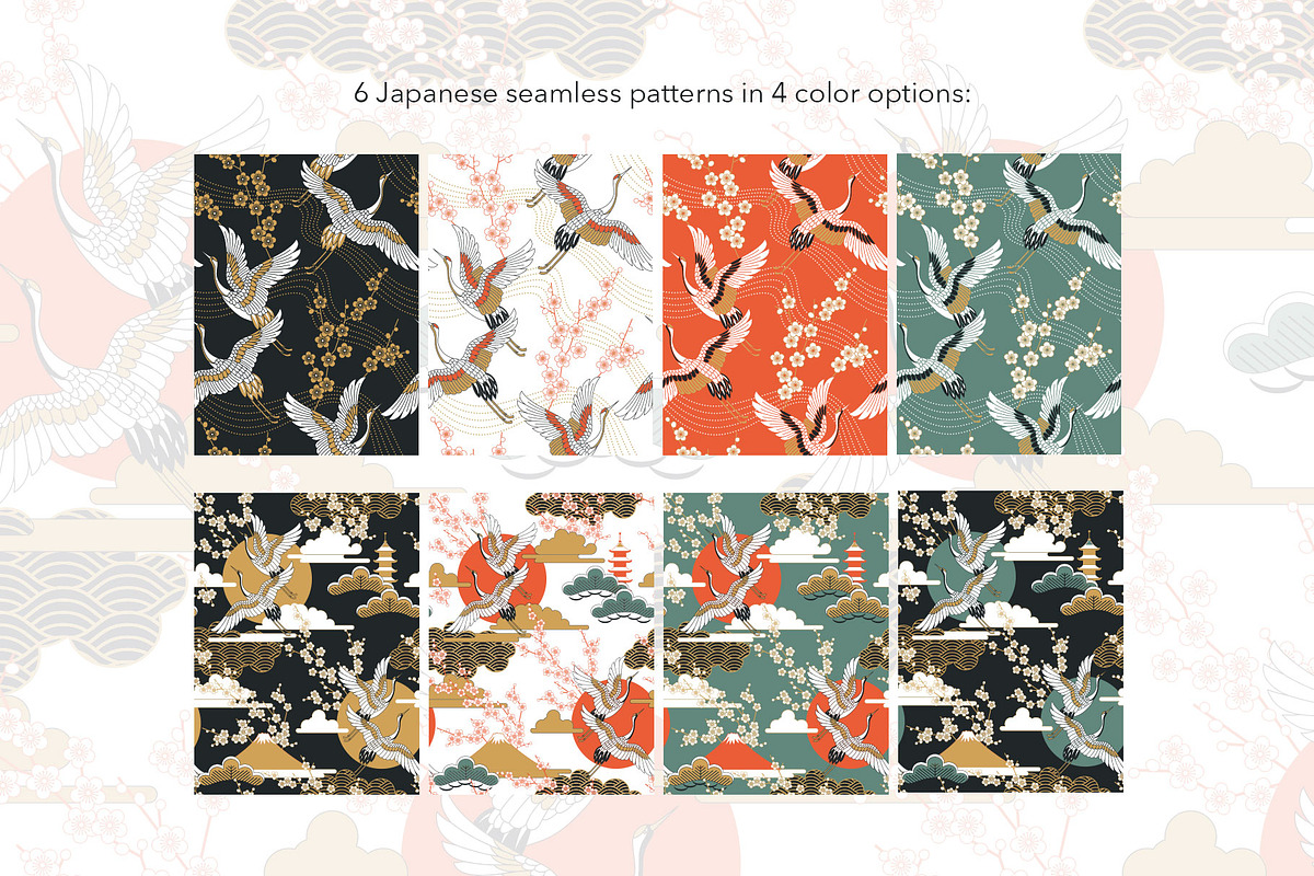 Japanese seamless patterns., a Pattern Graphic by Anna Smirnova (Photo 6 of 16)