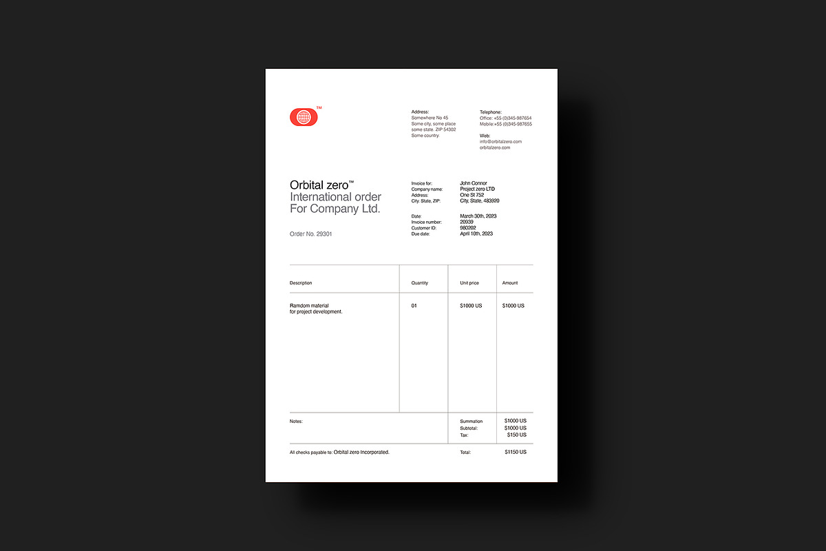 Invoice templates - Orbital Zero, a Stationery Template by Srg® (Photo 10 of 12)