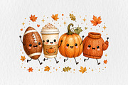Cute Fall Friends Doodle PNG, an Object Illustration by CraftArtStudio (Thumbnail 1 of 4)