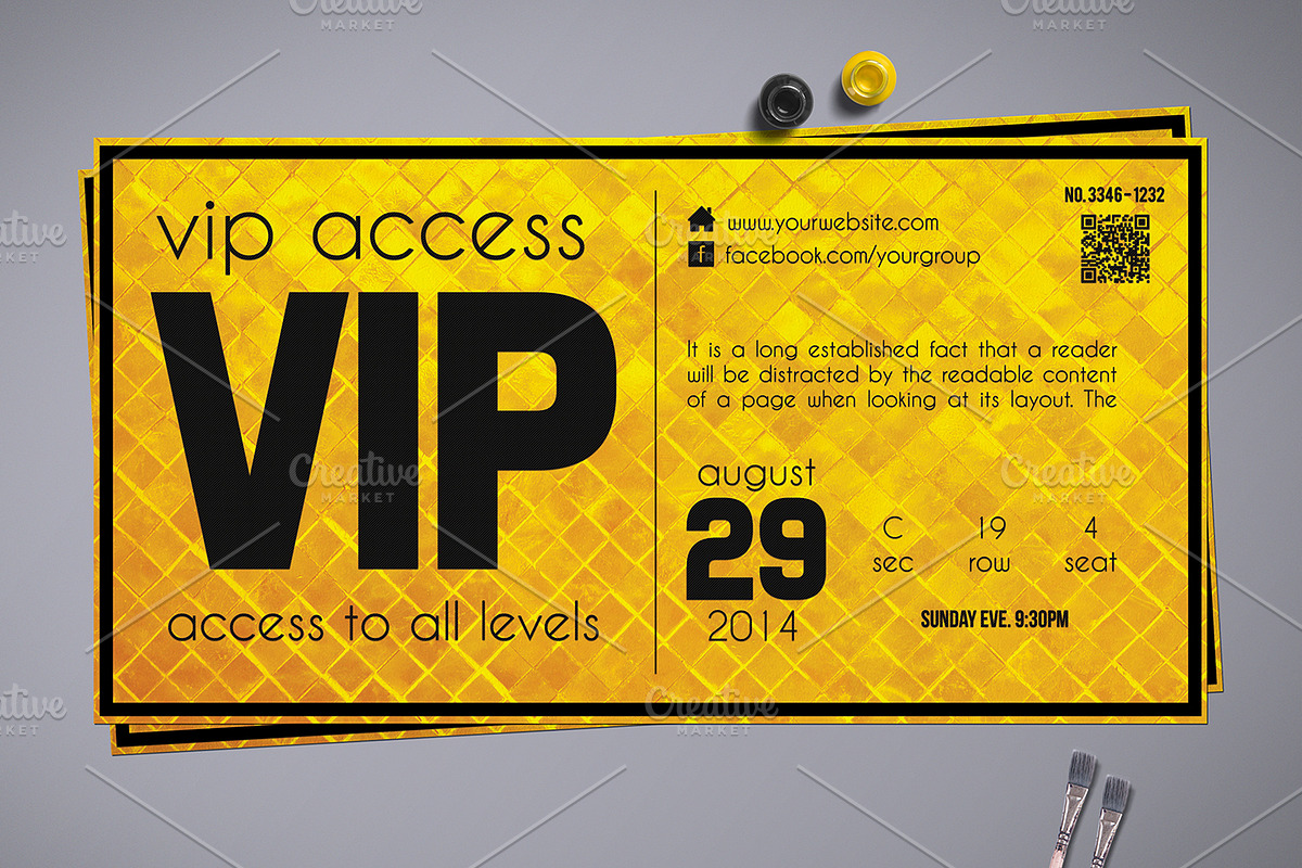Golden Style VIP Pass Card, a Card Template by Tzochko (Photo 5 of 5)