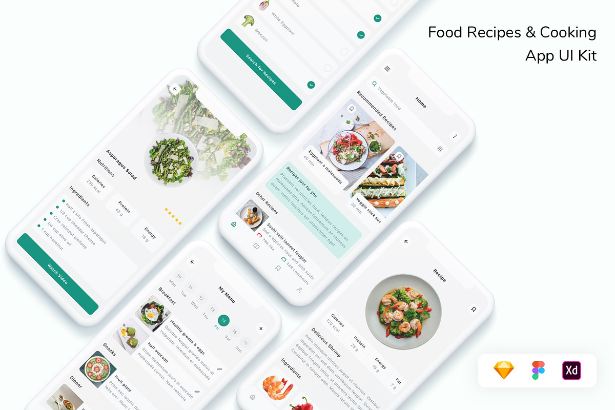 Food Recipes & Cooking App UI Kit, an App Template by Betush