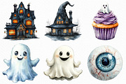 Watercolor Halloween Clipart Bundle, an Illustration by Craft Nest (Thumbnail 2 of 6)