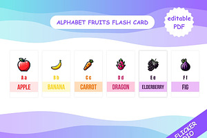 Alphabet Fruits Flash Card