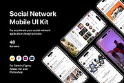 Social Network Mobile UI Kit, an UI Kit Template by flr.24 (Thumbnail 1 of 2)