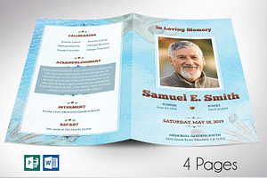 Seashell Funeral Program Word