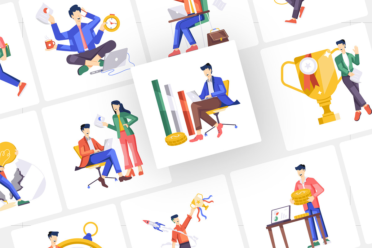 Animated Businessman Working Illustr, a Duotone Icon by Vectors Market (Photo 5 of 7)