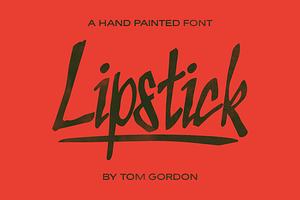 Lipstick Hand Painted Font, a Handwritten Font by Tom Gordon Design