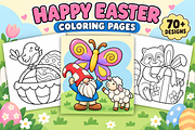Happy Easter Coloring Pages Vol. 4, a Seasonal Illustration by Inkivelle Studio (Thumbnail 1 of 3)
