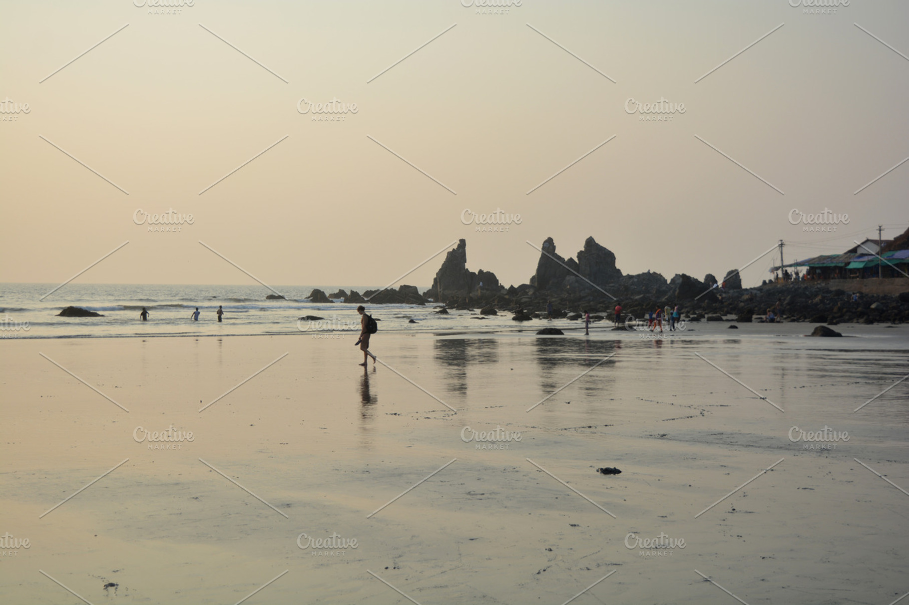 Girl walking on beach stock photo containing beach and girl walking on beach, a Nature Photo by K_Srinivas