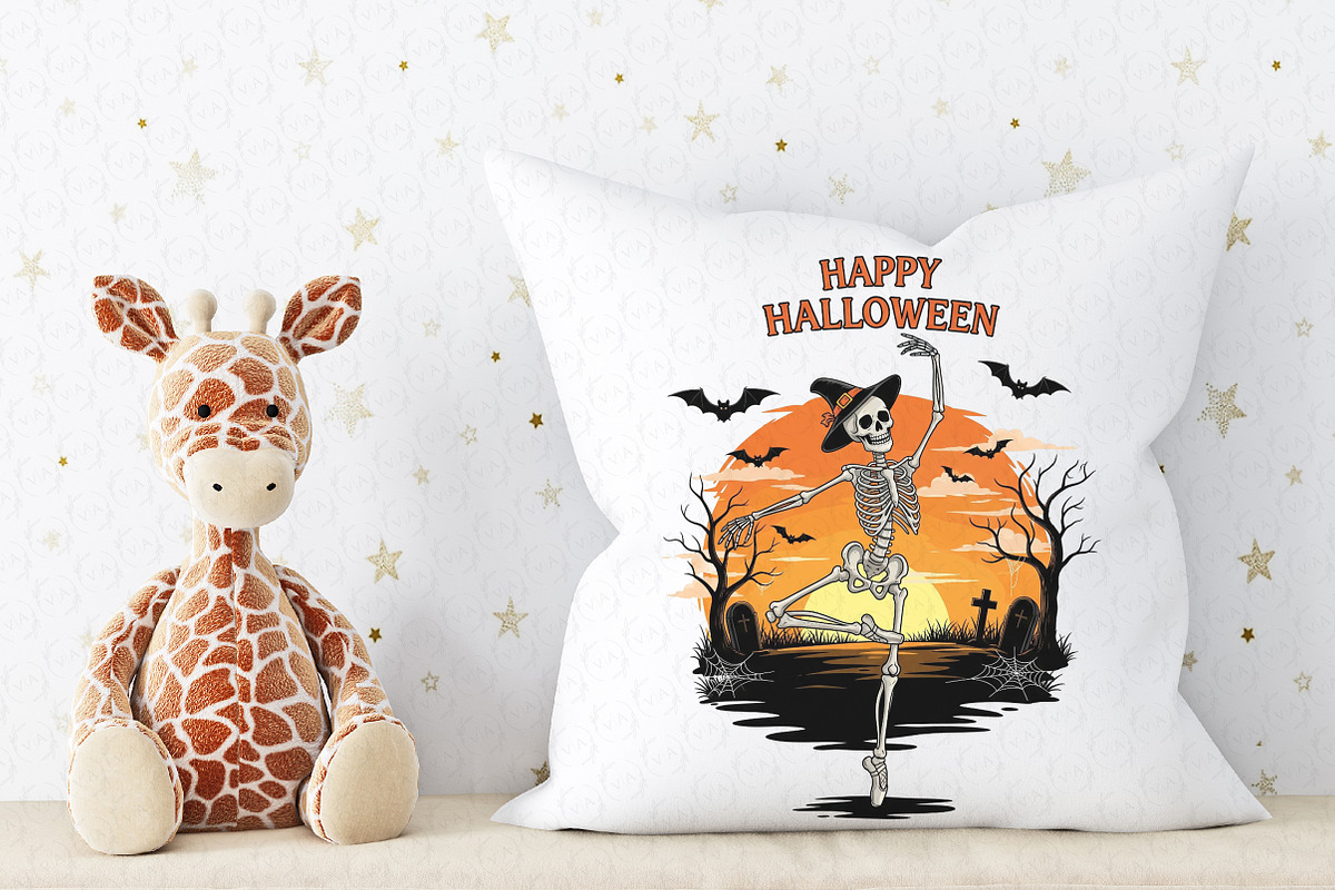 Halloween Skeleton Dance Sublimation, an Illustration by Craft Nest (Photo 5 of 6)
