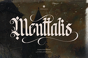 Menttalis | Blackletter Typeface, a Blackletter Font by Denustudios (Thumbnail 1 of 12)