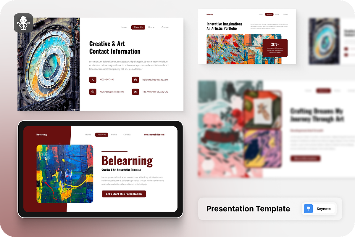 Creative & Art Keynote, a Presentation Template by SquidPixey (Photo 1 of 6)