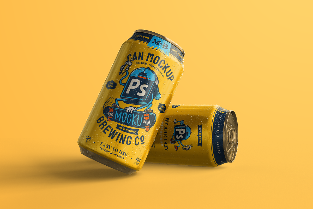 Beer Can Mockup, a Packaging Mockup by Mocku (Photo 5 of 16)