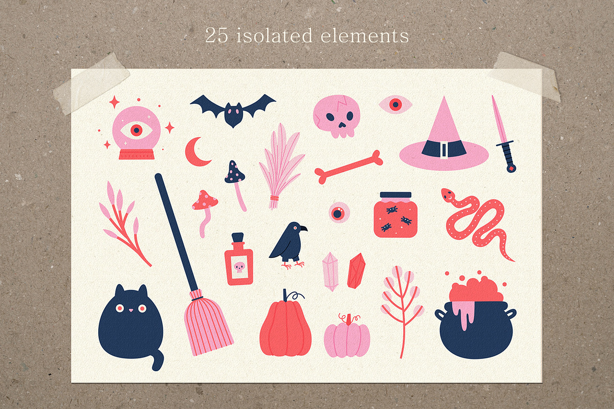 Season of the Witch. Halloween set., an Illustration by kondratya (Photo 4 of 17)