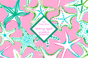 Preppy Seamless Starfish Pattern