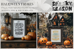 Halloween Spooky Frames Collection 2, a Household Mockup by mock-ups