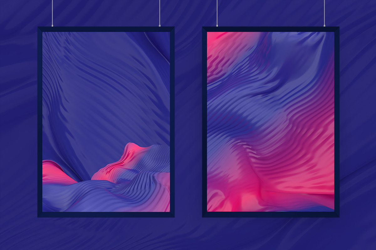 Abstract 3D Wavy Striped Backgrounds, a Wallpaper Graphic by BIBIART (Photo 4 of 11)