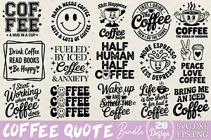 Coffee Quote SVG Design Bundle, an Object Graphic by DollarSmart