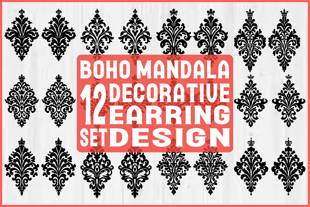 Boho Mandala Earring SVG Bundle, an Object Graphic by Creativeshirt (Photo 1 of 13)