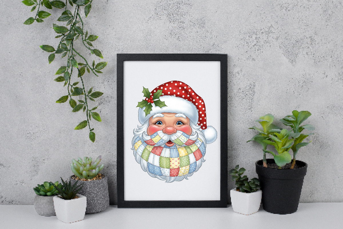 Patchwork Santa Claus Christmas PNG, an Illustration by Daily.Designs (Photo 5 of 5)