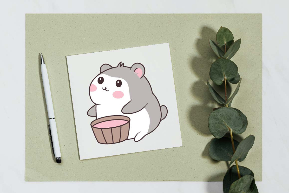 14 Cute Grey Hamster Character, an Animal Illustration by jongcreative (Photo 5 of 6)