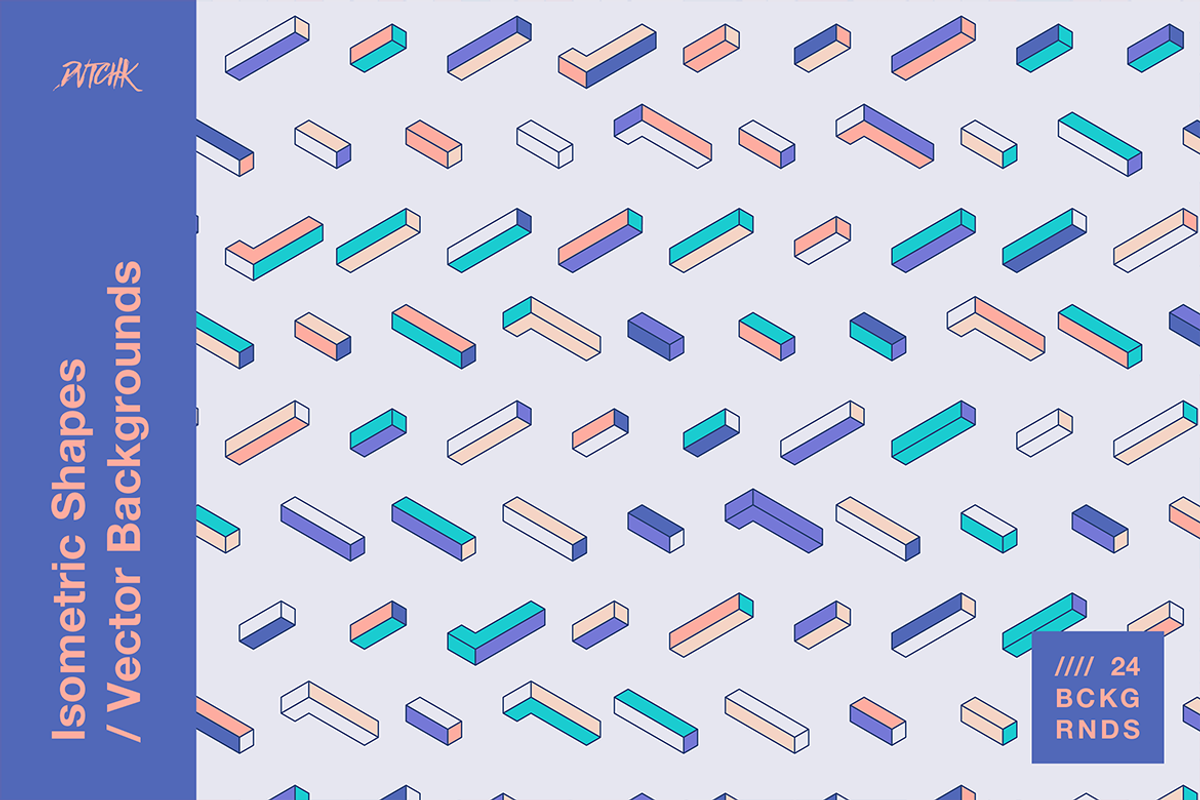Isometric Shapes / Vector Background, a Background Graphic by dvtchk (Photo 2 of 16)