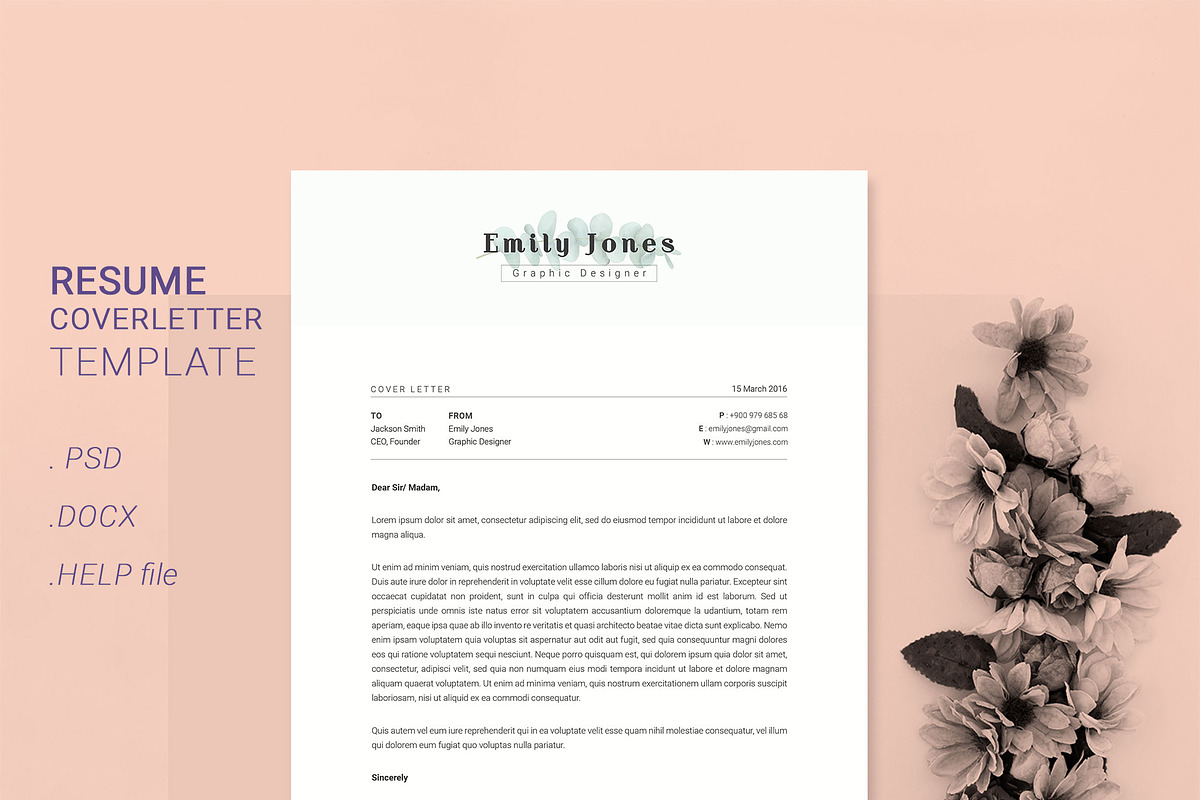 Water Color CV-Resume Tempalate *C, a Resume Template by Showy68 Template (Photo 3 of 3)