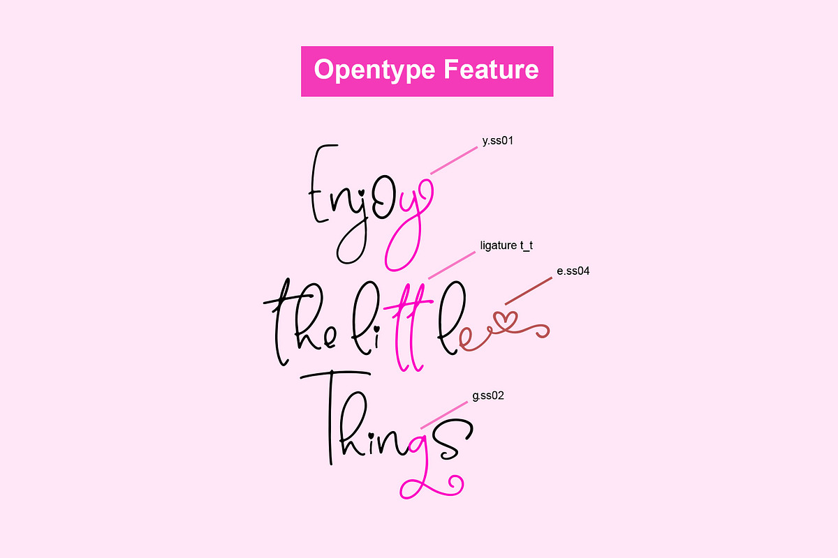 Baby Love Playful Heart font preview 2