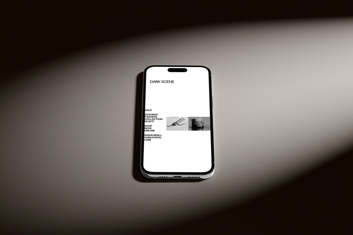 iPhone Mockup Dark Scene, an iPhone Mockup by Momogi (Photo 2 of 8)