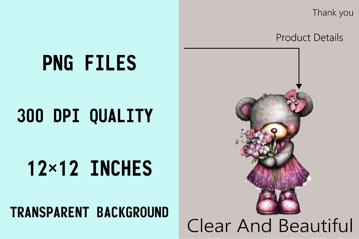 Whimsical Summer Teddy Bear Clipart, an Animal Illustration by SVGArt (Photo 9 of 9)