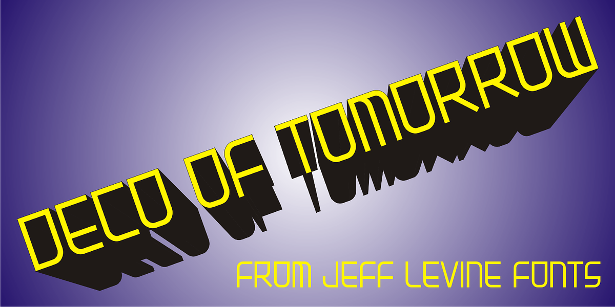 Deco of Tomorrow JNL, a Sans Serif Font by Jeff Levine Fonts