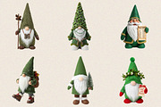 Watercolor Green Christmas Gnomes, an Illustration by SVGArt (Thumbnail 4 of 8)